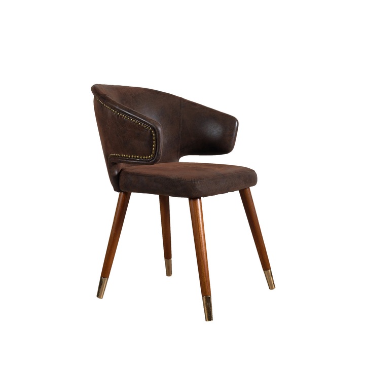 Трапезен стол Vaya Home, Pelle, кафяв