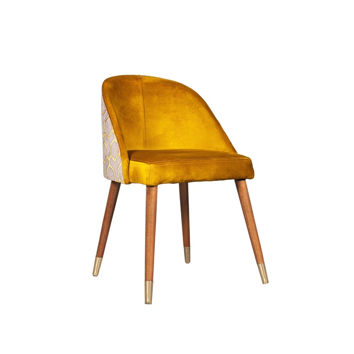 Трапезен стол Vaya Home, Alveare, жълт