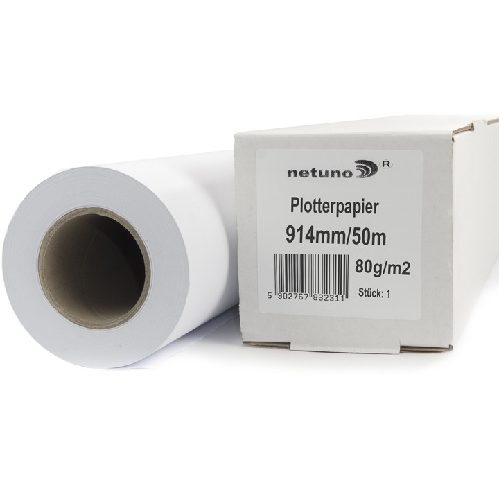 Plotter/fénymásoló papírtekercs, Netuno, A0+, 914x50, fehér