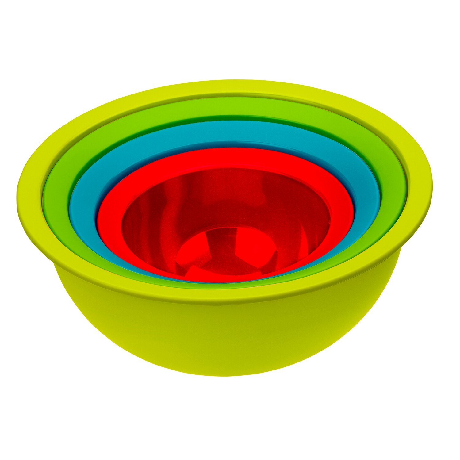 Set 3 boluri + 1 strecuratoare Rotho, verde-galben-rosu-albastru