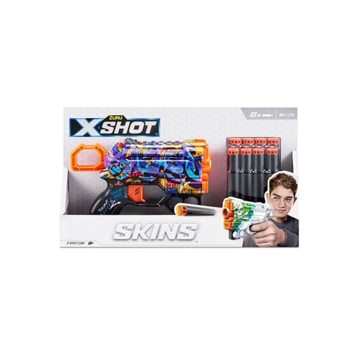 Пистолет играчка, Zuru, X-Shot, Plastic, Excel Skins Menace, Sponge Bullets, Multicolor