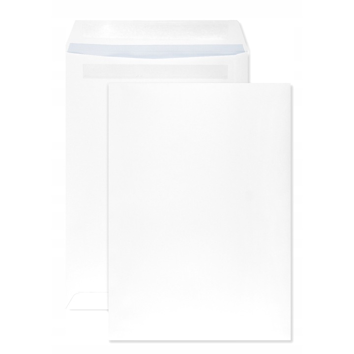 Set plicuri pentru scrisori cu banda alb, Netuno, B4, 250 x 353 mm, Alb, 250 buc