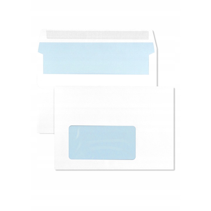 Set plicuri pentru scrisori cu banda alb, Netuno, C6, 114 x 162 mm, Alb, 1000 buc