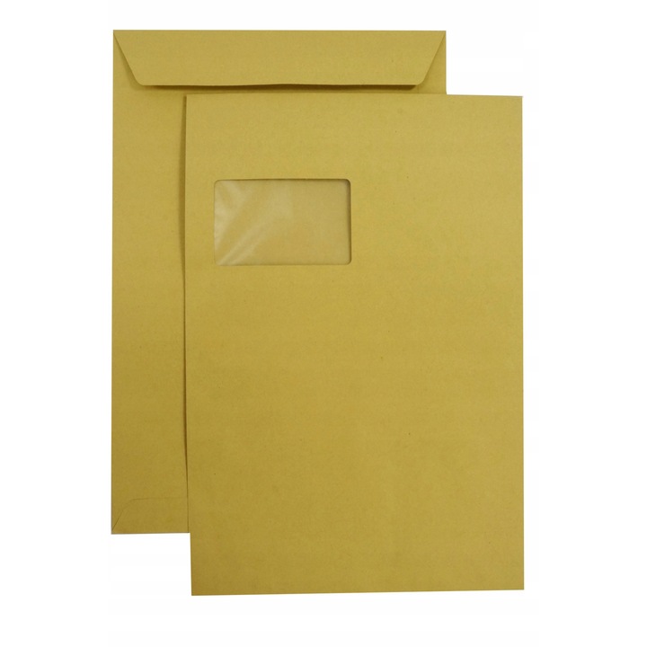 Levélborítékok C4 HK bal ablak barna - 250 db