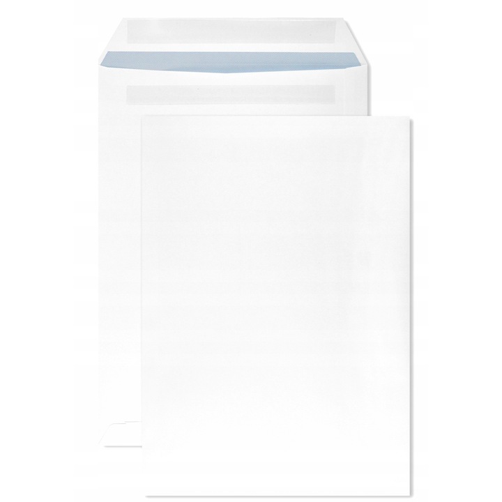 Set plicuri pentru scrisori cu banda alb, Netuno, C4, 229 x 324 mm, Alb, 250 buc