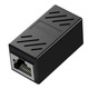 Adaptor de prelungire cablu retea cat 6 negru, UTP / FTP / RJ45, Active, mama-mama, prelungitor internet gigabit coupler, mufa trecere