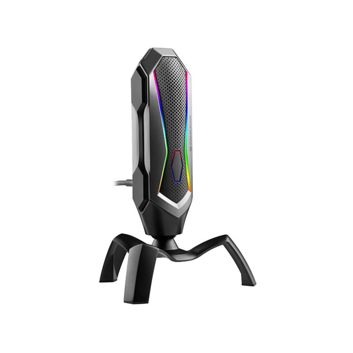 RGB микрофон Tracer Spider USB-C, Noise Reduction Черен