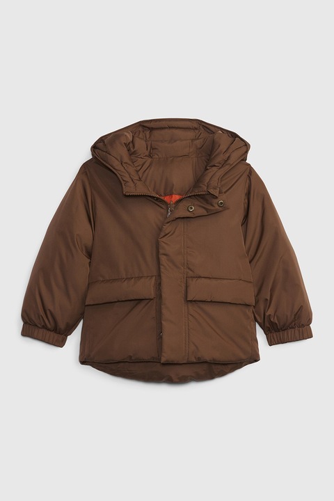 GAP, Geaca cu gluga si vatelina, Maro inchis, 80 CM