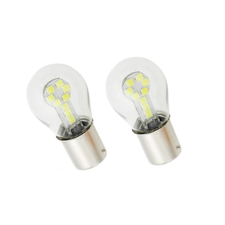 Комплект 2 бели светодиода за кола 18 SMD 24V