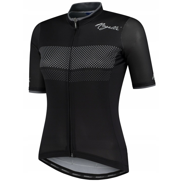 Tricou ciclism dama Purpose, Rogelli, Poliester, Negru/Alb, M