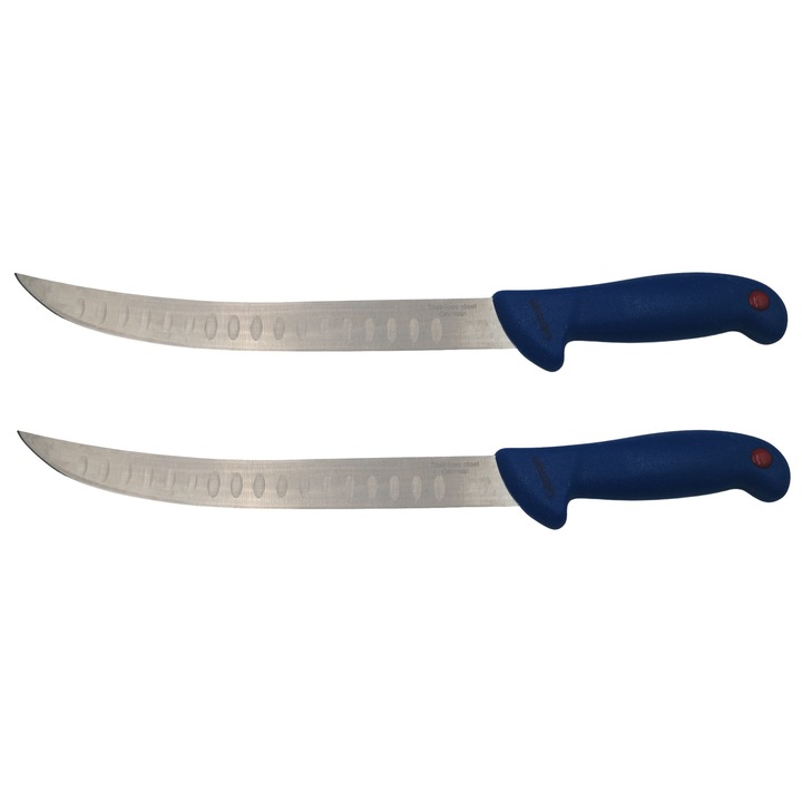Set doua cutite bucatar Depox, Chef's Knife, otel inoxidabil, 38 cm, albastru