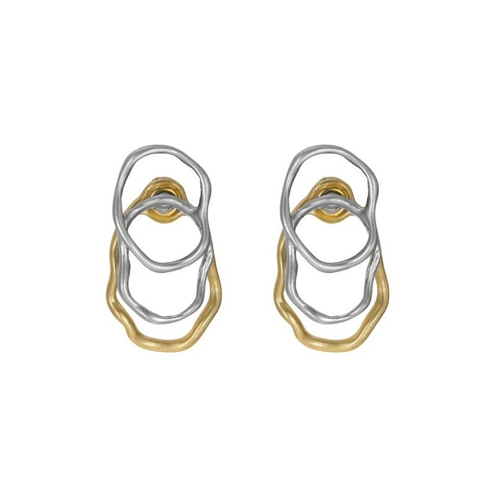 Cercei Metaly, Visages, Argintiu si Auriu, Aliaj metalic