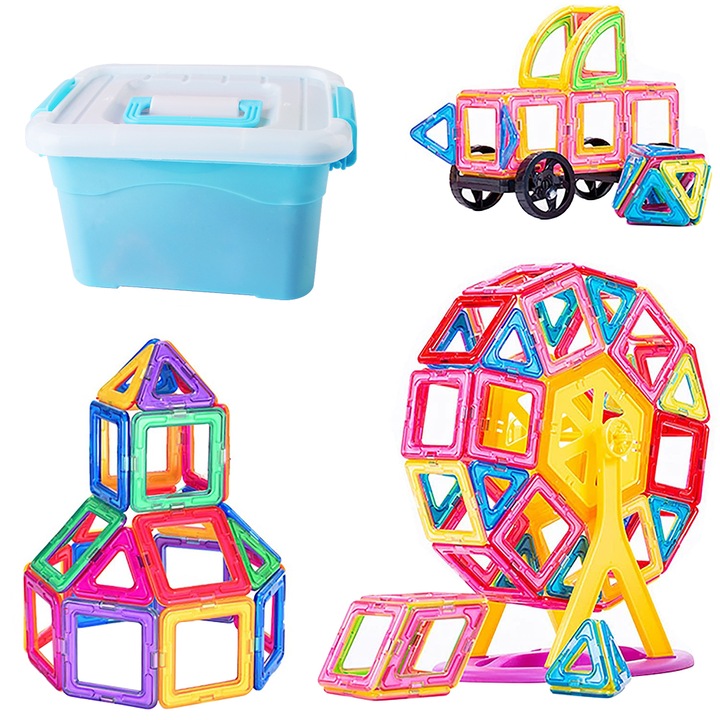 Set 72 accesorii constructie, Nierbo®, ABS, Magnet, 3 ani+, Multicolor