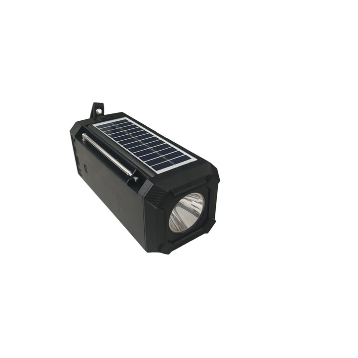 Преносим високоговорител NT-601S със слънчево зареждане, фенерче, bluetooth, USB радио, поддръжка на телефон