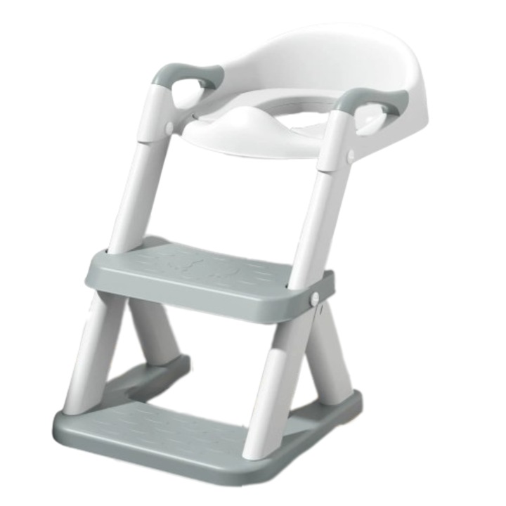 Reductor toaleta cu doua trepte multifunctional MYCAV®, Alb/Gri