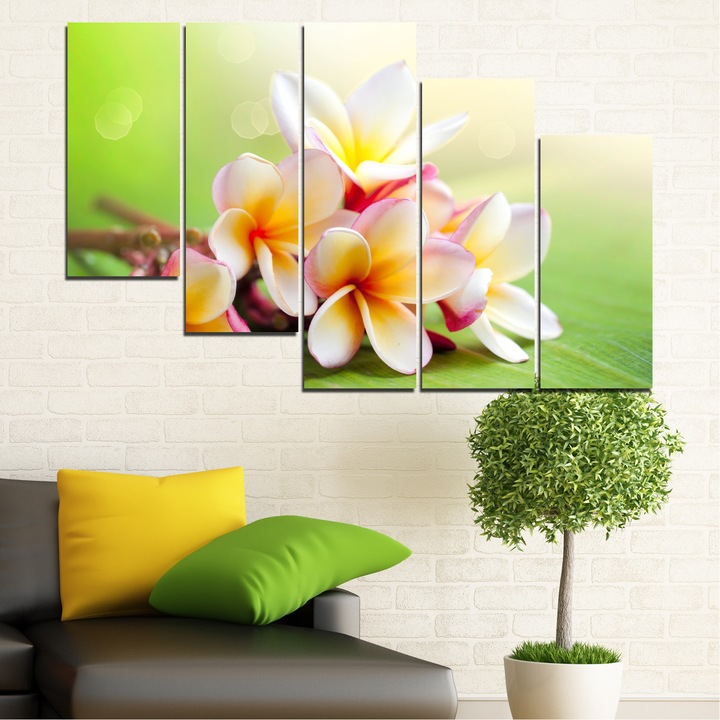 Картини пана Vivid Home от 5 части, Цветя, Канава, 160 x 100 см, 7-ма Форма №0017