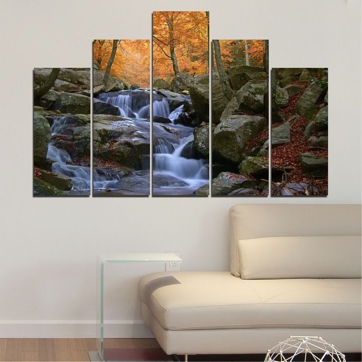 Картини пана Vivid Home от 5 части, Вода, Канава, 110 x 65 см, 5-та Форма №0018