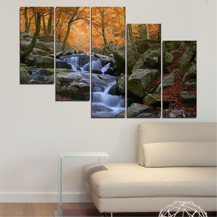 Картини пана Vivid Home от 5 части, Вода, Канава, 160 x 100 см, 7-ма Форма №0018