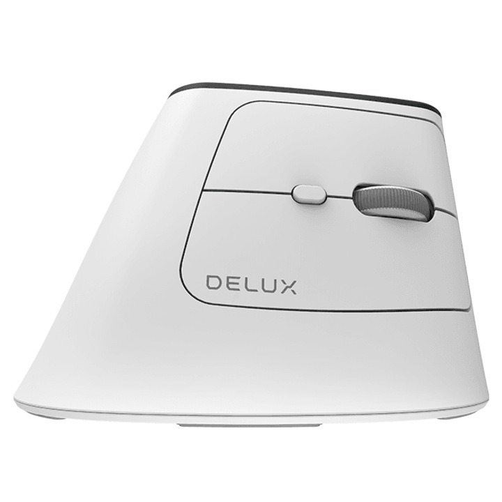 Ергономична безжична мишка Delux, MV6 DB BT+2.4Ga, Бял