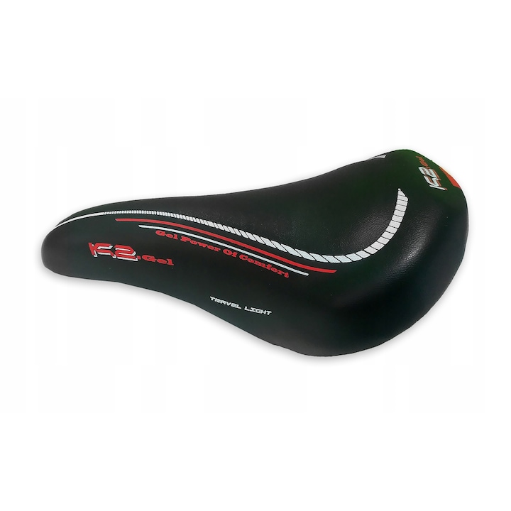 Седалка за велосипед, Monte Grappa, кожа, 285x160 мм, черно/червено