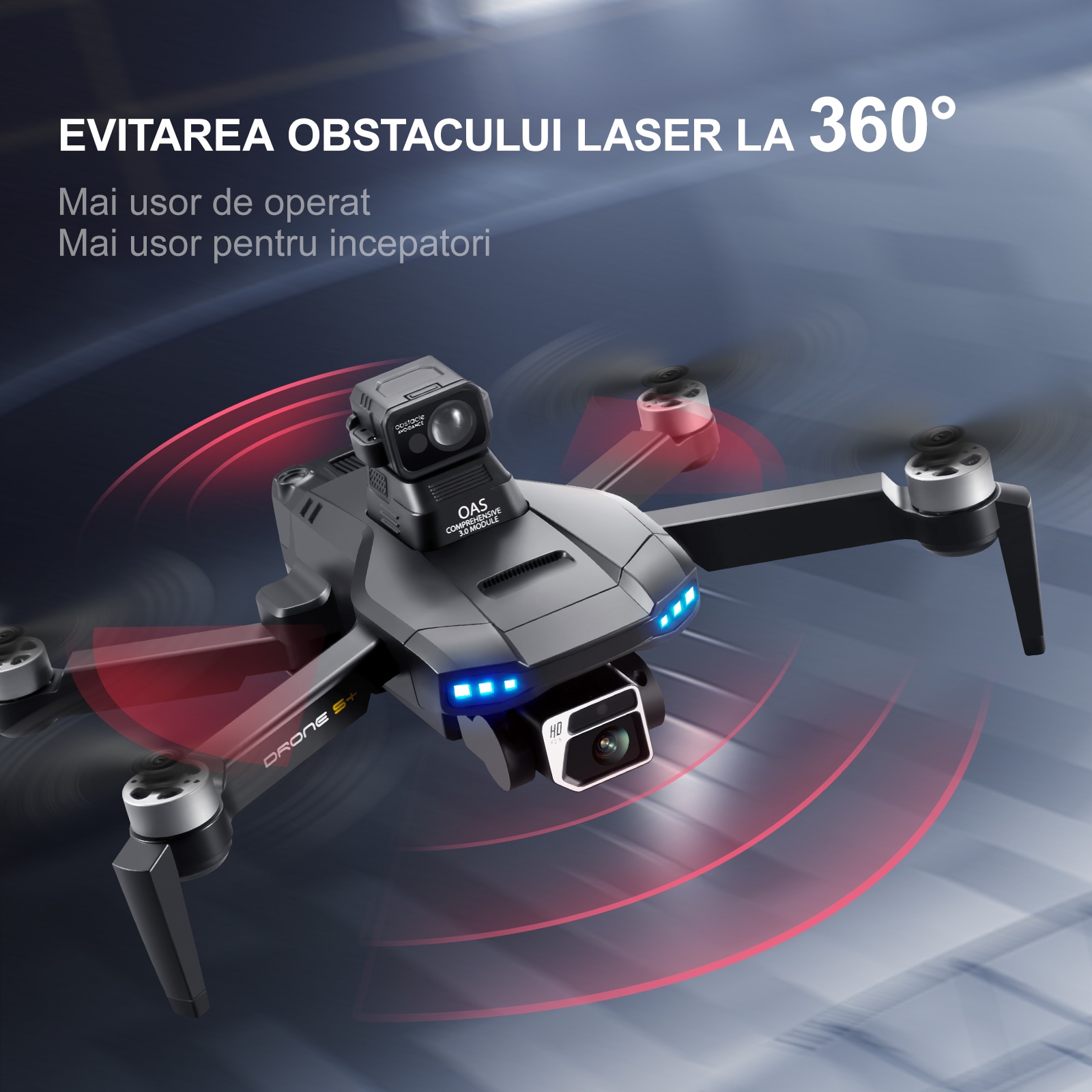 Дрон HouDeOS®, GPS, 4K HD камера, 360° интелигентно избягване на ...
