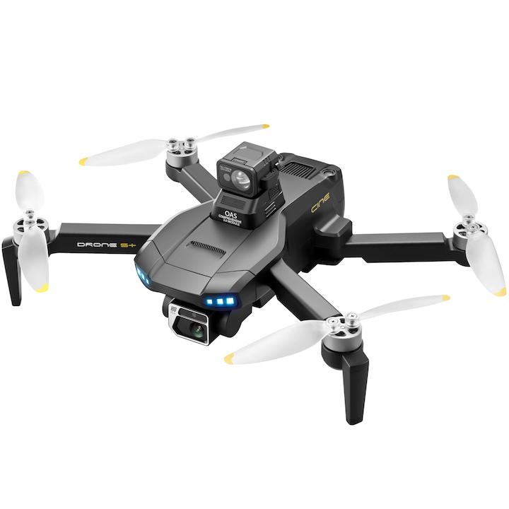 Drona HouDeOS®, GPS, Camera 4K HD, Evitare inteligenta a obstacolelor la 360°, Motor fara perii, 3 x Baterie, 240 g, Negru