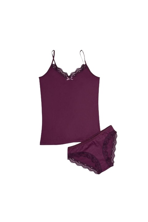 Памучно бельо, потник и бикини, бордо