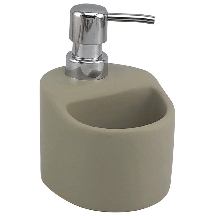 Mosószer-adagoló szivacstartóval, kerámia, 9,6 x 11,3 x 14 cm, bézs