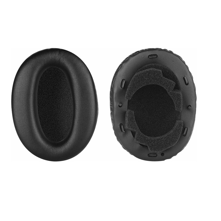 2 db MTP szivacs készlet Sony MDR-1000X, WH-1000XM2 fejhallgatóhoz, fekete, bőr