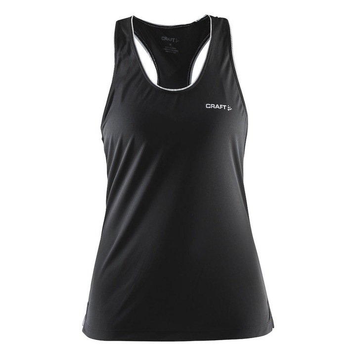 Craft Basic Tanktop, Fekete Női Edző Trikó, Fülhallgatótartóval, XXL-es