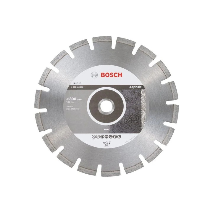 Disc diamantat pentru asfalt Bosch, Standard for Asphalt, 300 x 25,4mm