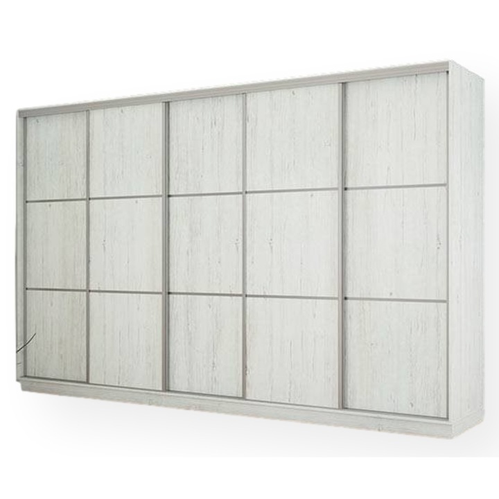 Dulap, Meblast, Premium lucrate manual, 400 cm x 244 cm x 64 cm, Sifonier, PAL 18 mm, HDF de 3 mm, PVC 0.8 mm, Numar de usi 5, Numar de sertare 8, Pin Anderson