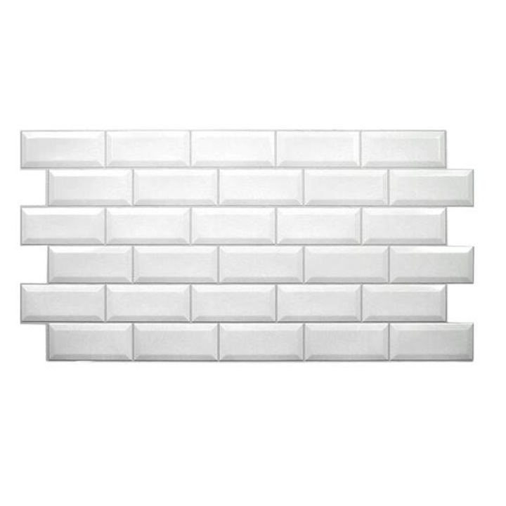 Декоративен панел, PVC, 3D тухлен модел, сив, 96x48,5 см, Mercaton®