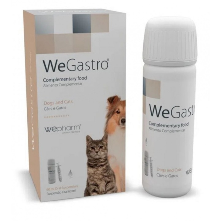 Wepharm WeGastro Táplálékkiegészítő, kutyáknak és macskáknak, 60 ml-es flakon