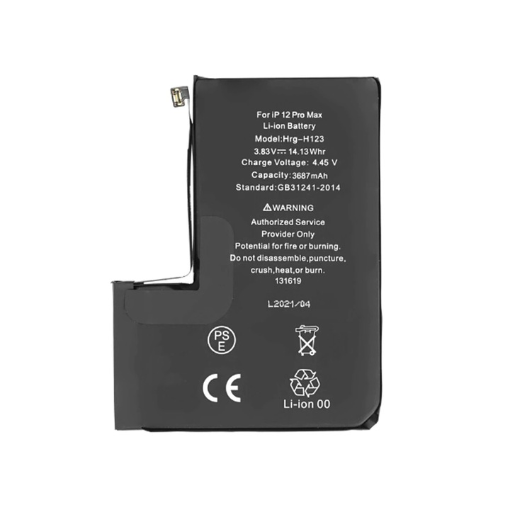 Baterie Compatibila cu Apple iPhone 12 Pro Max, Capacitate 3687 mAh, Lithium-Ion, Bulk