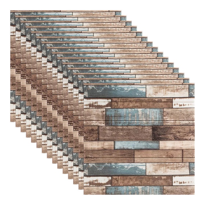 Selling Depot 3D tapéta készlet, 15x, öntapadós/matrica, puha hab, modern kivitel, belső használatra, könnyen tisztítható, vízálló, méretei 70 cm x 77 cm x 0.3 cm, többszínű