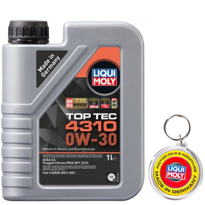 Set Ulei Auto, Liqui Moly Top Tec 4310 0W-30 1L cu Breloc Liqui Moly
