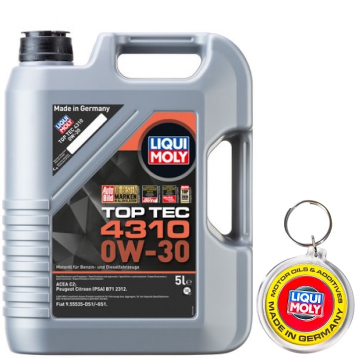 Set Ulei Auto, Liqui Moly Top Tec 4310 0W-30 5L cu Breloc Liqui Moly