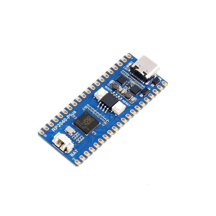 Placa RP2040-Plus, Waveshare, Compatibil cu Raspberry Pi Pico, Albastru