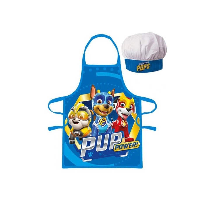 Set sort si boneta de bucatar Paw Patrol Pup Power 54x47 cm Albastru