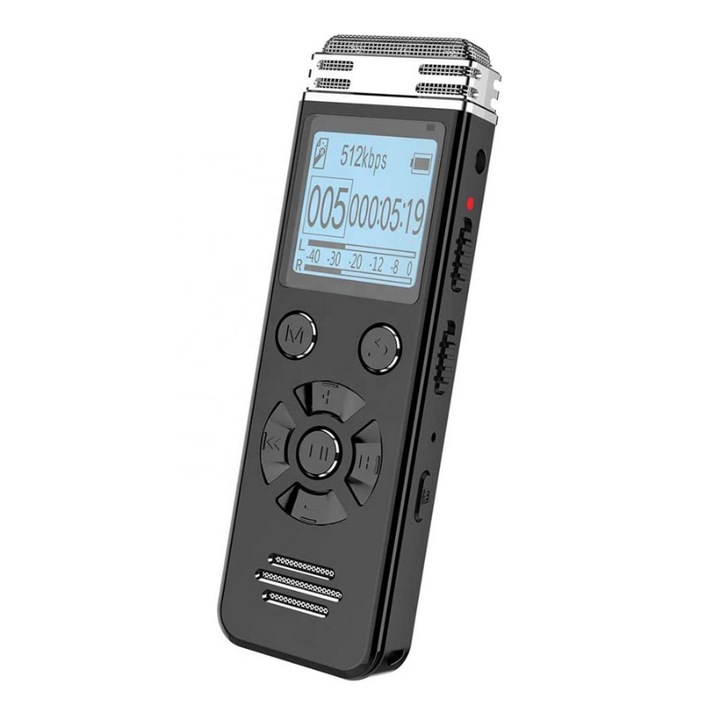 Recorder audio digital V508, 16 GB, 700 mAh, Negru