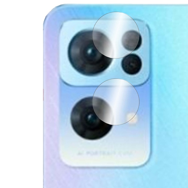 Folie de protectie, Camera foto, Sticla hibrida, Oppo Reno 7 Pro 5G, Flexibil, Potrivire perfecta, Transparent