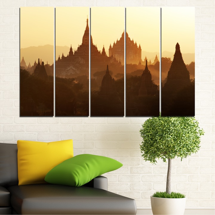 Картини пана Vivid Home от 5 части, Град, Канава, 160x100 см, 2-ра Форма №0060