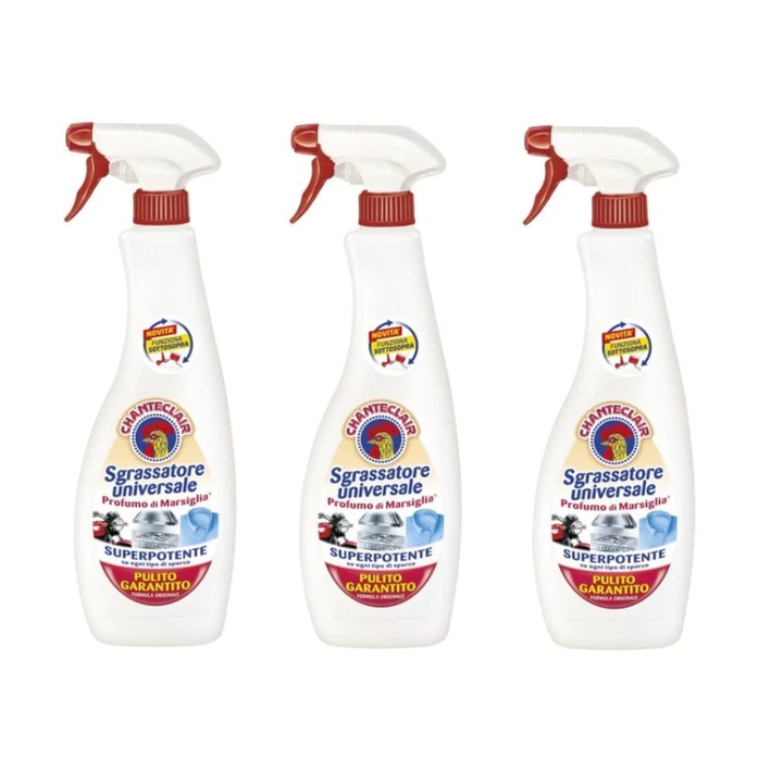 Set 3 x Degresant spray Chante Clair cu sapun de Marsilia, 600 ml