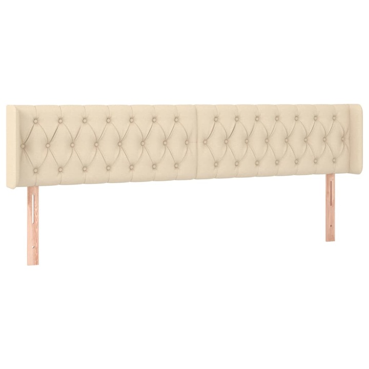 Tablie de pat cu aripioare vidaXL, crem, 203x16x78/88 cm textil, 11.6 kg