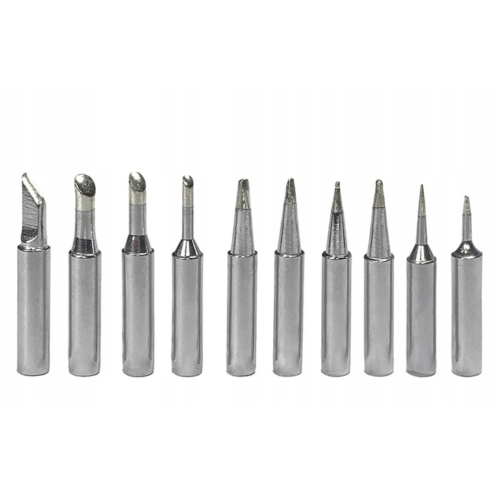 Set, Varfuri pentru statie de lipit, Yihua, 900M-T, Manopera de inalta calitate Diametru gaura: 4 mm, Detalii rafinate Material: metal, 6.4 mm x 4 mm x 26 mm, Argint