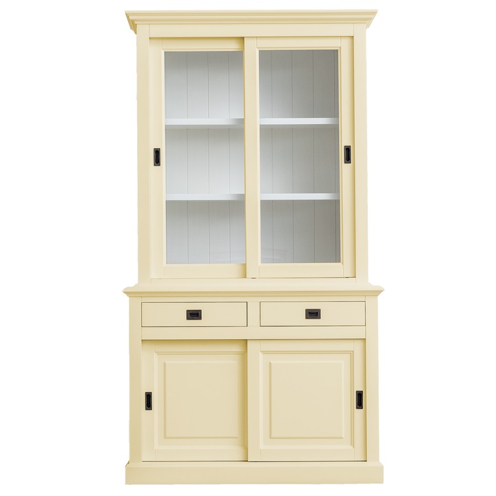 Vitrina living, dining, dimensiune 126 x 50 x 230H cm, cu 2 usi glisante si 2 sertare, articol MC-124-SB-1015