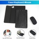 Husa cu tastatura si mouse pentru Samsung Galaxy Tab A11/ A9, 8.7'', Sigloo, Black, Bluetooth, Wireless, Magnetic, Protectie complatea si stand ajustabil
