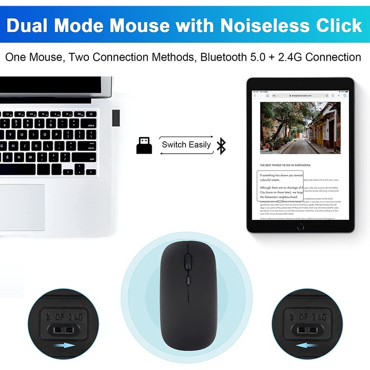 Husă cu tastatură integrată și mouse wireless, Sigloo, cu touchpad, negru, pentru tabletă iPad Pro 13" (2024)
