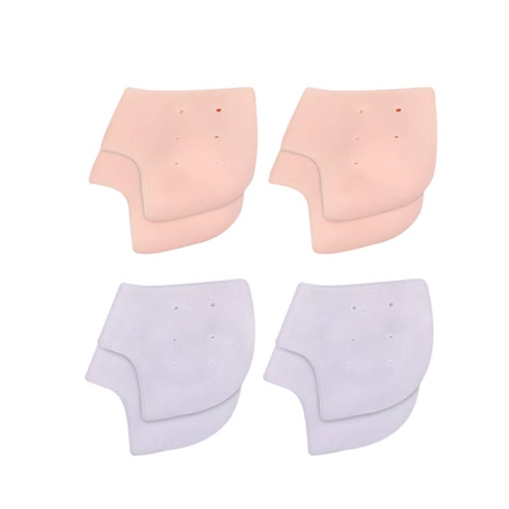 Protectie din silicon pentru calcaie, Ronyes®, Silicon, 8 Piese, Alb/Natural